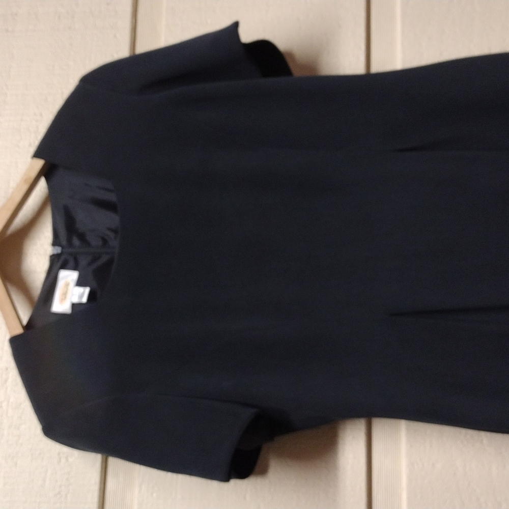 100% Silk Talbots Basic Charcoal/Black Shift Dres… - image 2